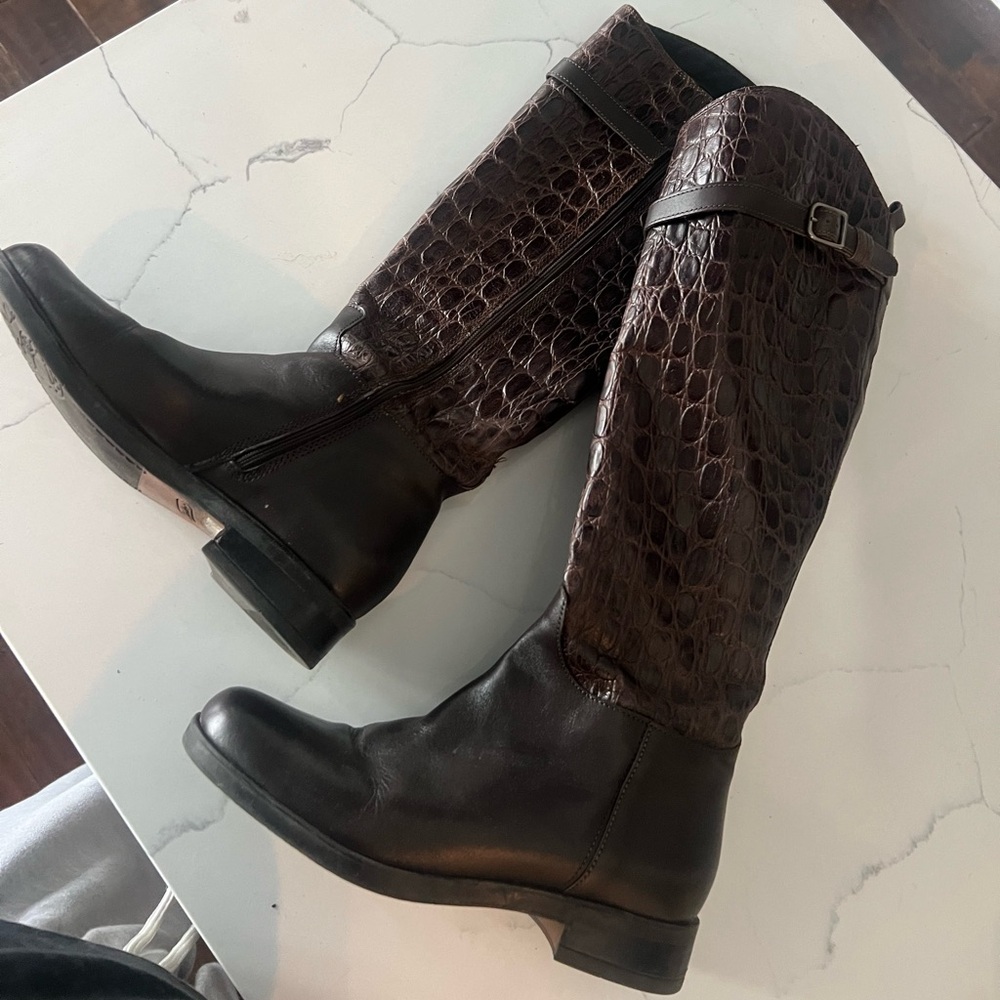 Clarks Dark Brown Over the Knee Boots